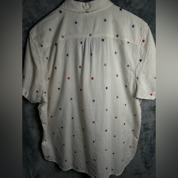 Chubbies White Shirt with Red and Blue Star Print - Picture 6 of 7